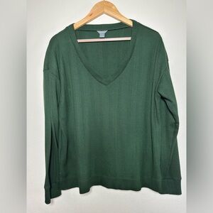 Eddie Bauer V-Neck Green Thermal